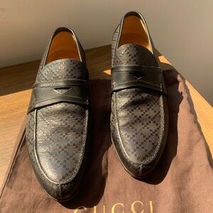 Gucci Men's Black Diamante Loafers